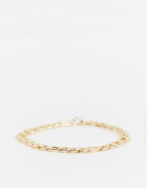 Topman figaro chain bracelet in gold