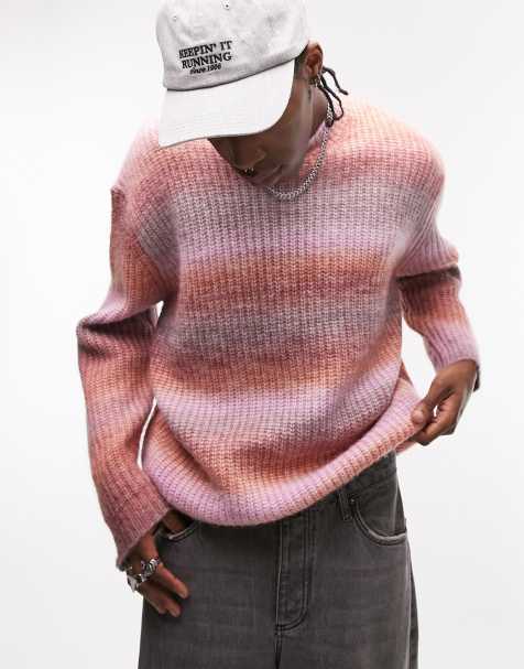 Topman – Fioletowy sweter z puszystej dzianiny z efektem ombre - view 1