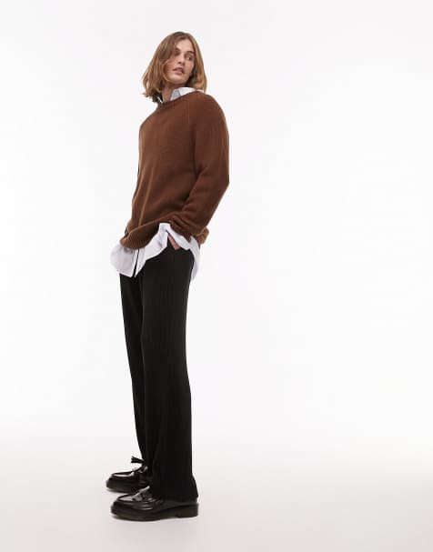 Topman fisherman jumper in brown - view 1