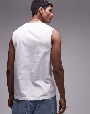 white fitted tank top
