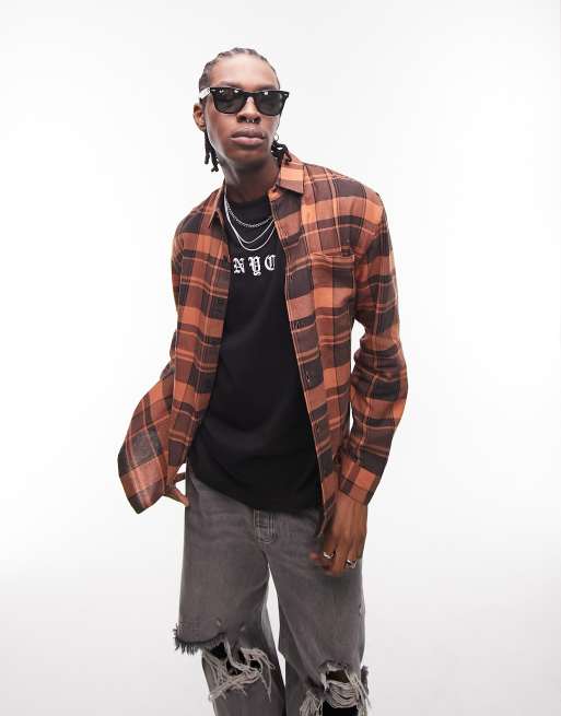 brown flannel shirt