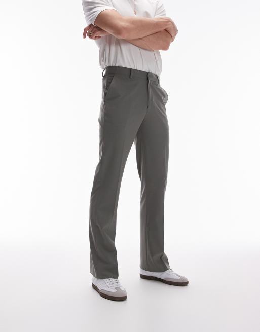 Topman flare pants in sage