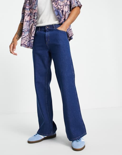 Topman - Flared jeans in felblauw