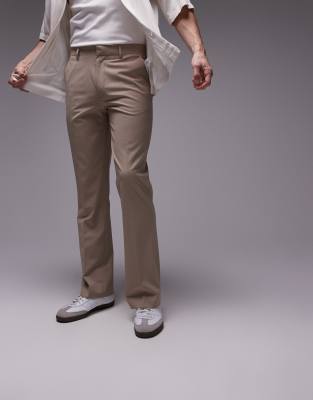 flared pants in stone-Neutral