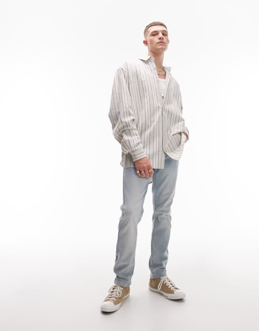 Topman – Flerfärgad, randig skjorta i extra oversize med långa ärmar, 2 av 4