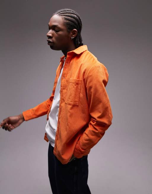 Topman - Fløjlsskjorte i orange