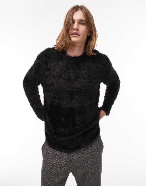 Black shop fluffy sweater