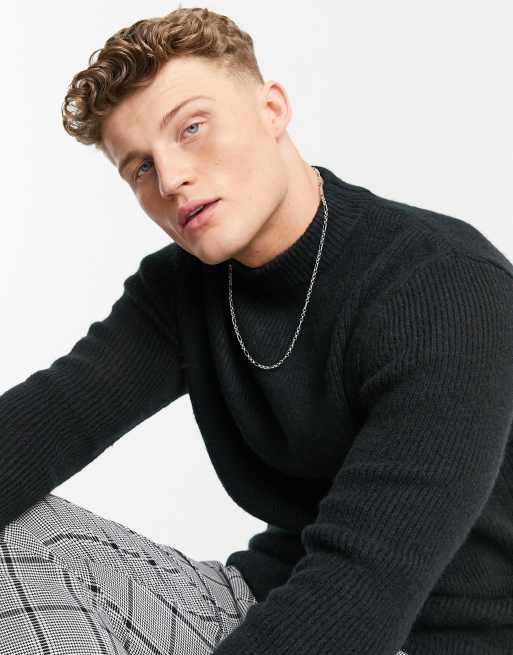 Topman black outlet turtleneck