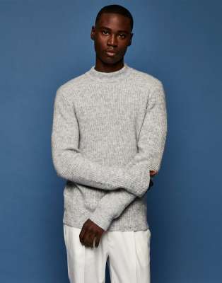 white fluffy turtleneck jumper