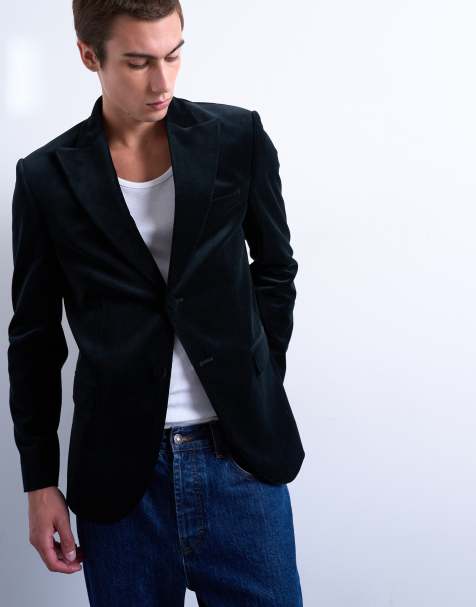 Topman - Fluwelen blazer in zwart - view 1