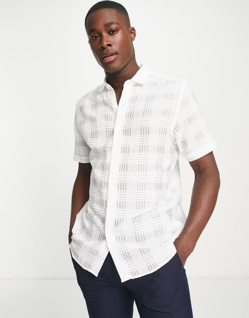 Textured white store dress shirt