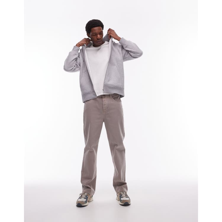 Topman full zip hoodie in gray heather | ASOS