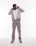 [Topman] Topman full zip hoodie in grey marl 2XL GREY