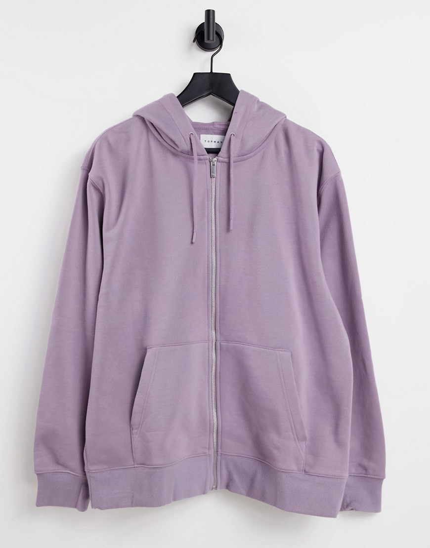 Topman full zip hoodie in lilac - part of a set-Purple