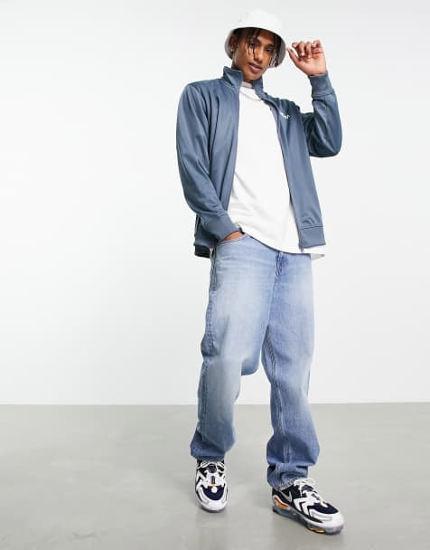 Topman full zip track top with MCM print in blue - view 1