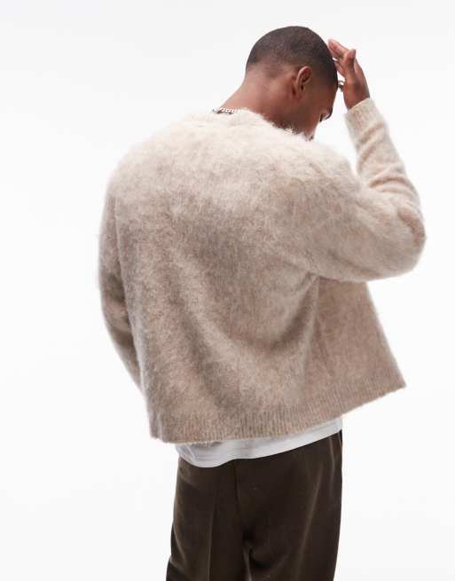 Topman - Geborsteld vest met ruime pasvorm in lichtbeige, 4 van 4
