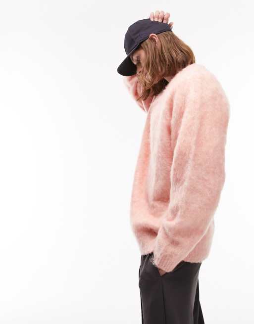 Topman - Geborstelde trui in gemêleerd roze