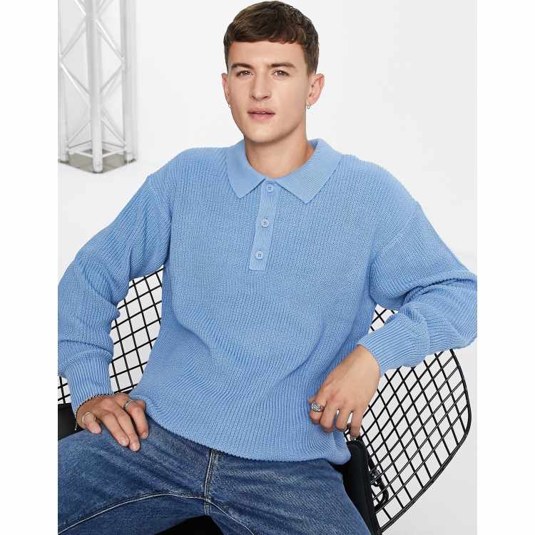 MONKI Gebreide top blauw casual uitstraling Mode Tops Gebreide Tops 