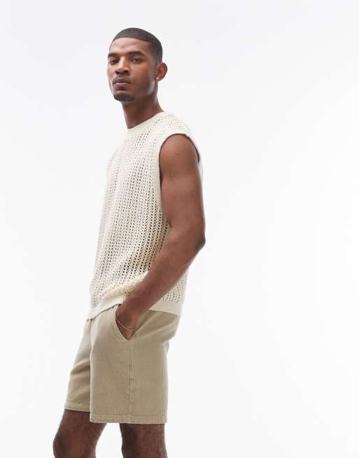 Topman - Gebreide tanktop in crème