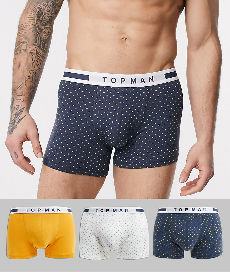 Topman – Geomönstrade trunks i 3-pack-Flerfärgad