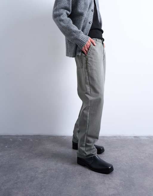Topman – Gerade geschnittene Hose in Khaki, 5 von 5