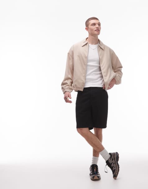 Topman – Gerade geschnittene Jeans-Shorts in Schwarz - view 1