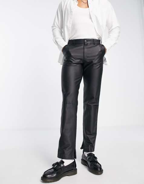 Topman – Gerade Hose aus Kunstleder in Schwarz - view 1