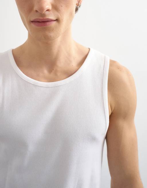 Topman – Geripptes Trägertop in Weiß, 5 von 5