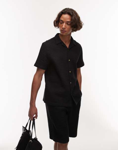 Topman - Geruit overhemd in zwart, deel van co-ord set - view 1