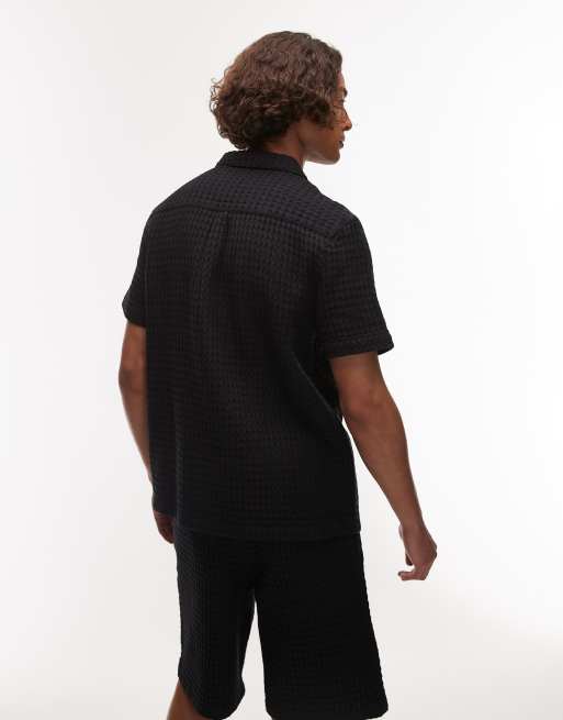 Topman - Geruit overhemd in zwart, deel van co-ord set, 4 van 4