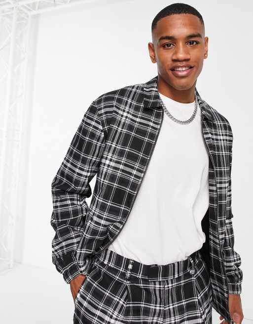 Topman - Geruite shacket in zwart