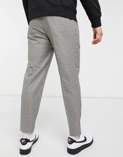 Topman - Geruite toelopende broek in zwart en wit, 2 van 4
