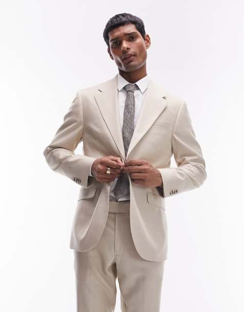 Topman - Giacca da abito skinny color pietra - view 1