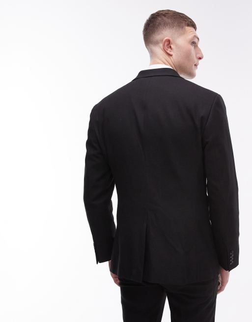 Topman - Giacca da abito skinny testurizzata nera, 2 di 5
