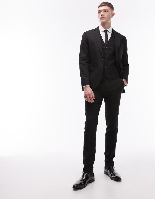 Topman - Giacca da abito super skinny testurizzata, colore nero, 4 di 5