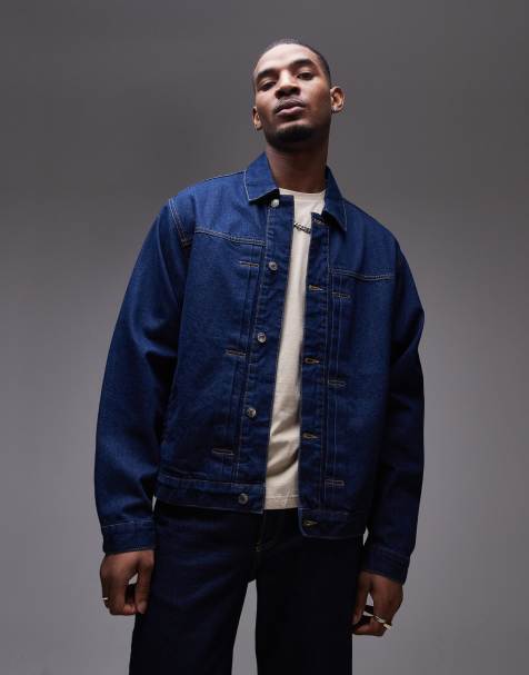 Topman - Giacca di jeans blu grezzo - view 1