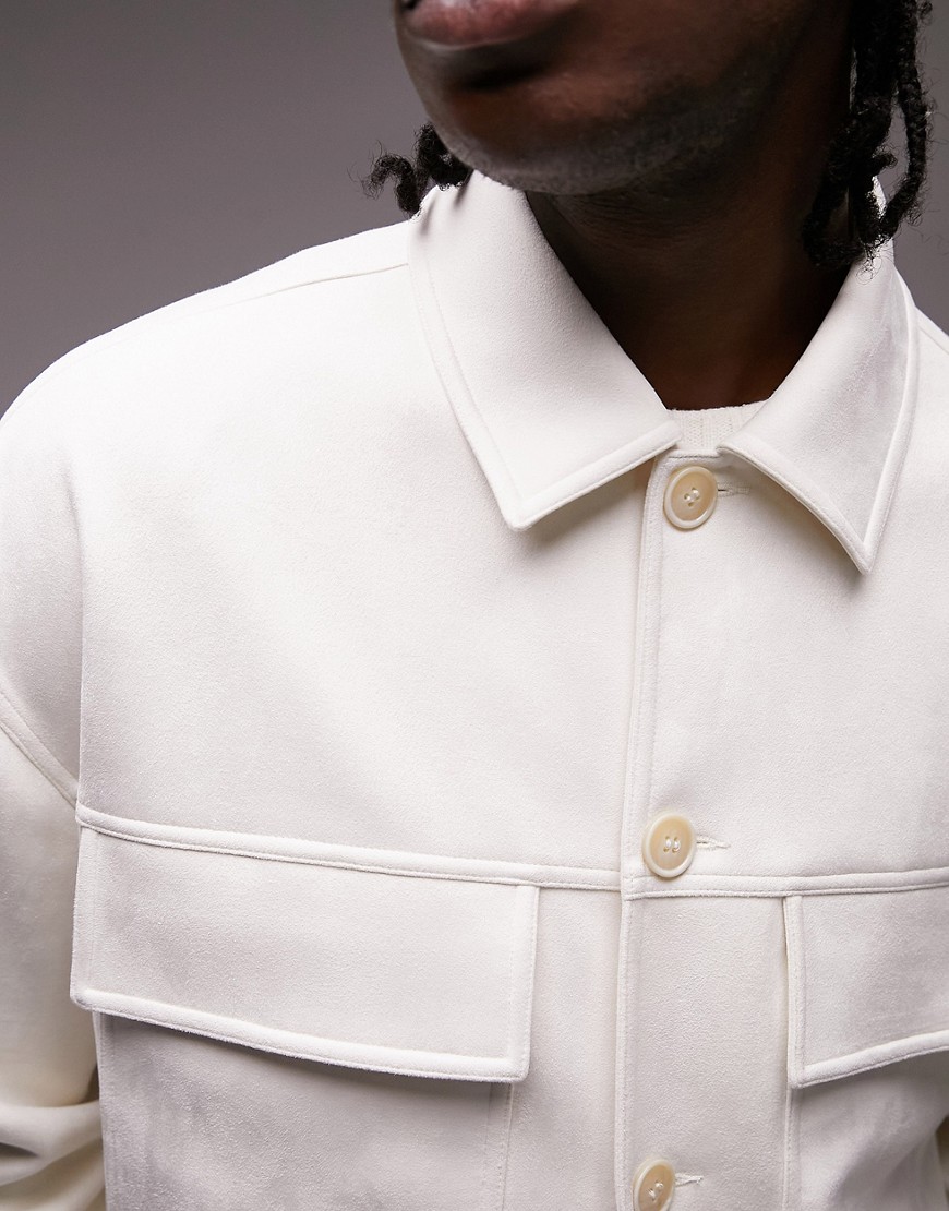 Giacca elegante in camoscio sintetico écru-Bianco - Topman Camicia donna  - immagine3