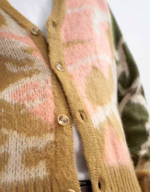 Topman gilet en maille coupe classique avec motif camouflage abstrait en pierre, 3 de 5