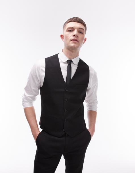 Topman - Gilet met textuur in zwart - view 1