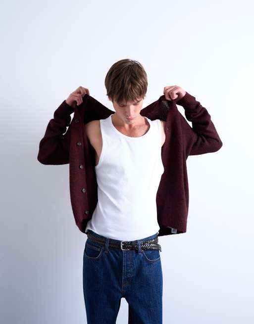 Topman - Gilet oversize à col V - Bordeaux, 5 de 5