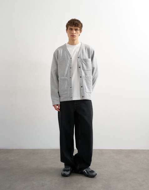 Topman - Gilet oversize en jersey - Gris - view 1