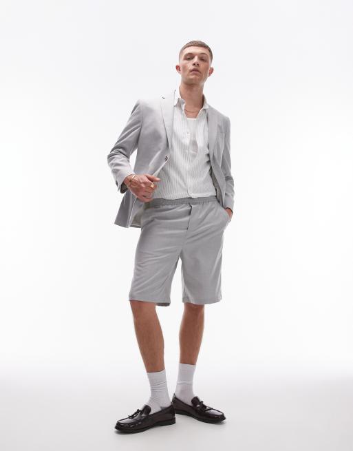 Topman – Grå shorts i linnemix