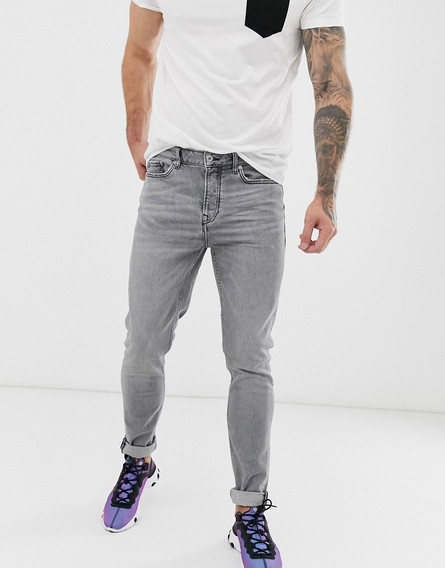 Topman – Grå skinny jeans med stretch