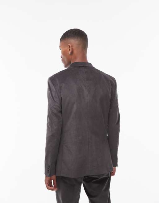 Topman – Grafitowa obcisła marynarka garniturowa ze sztruksu, 5 z 5