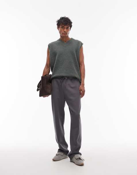 Topman – Grafitowe grube joggersy z prostymi nogawkami - view 1