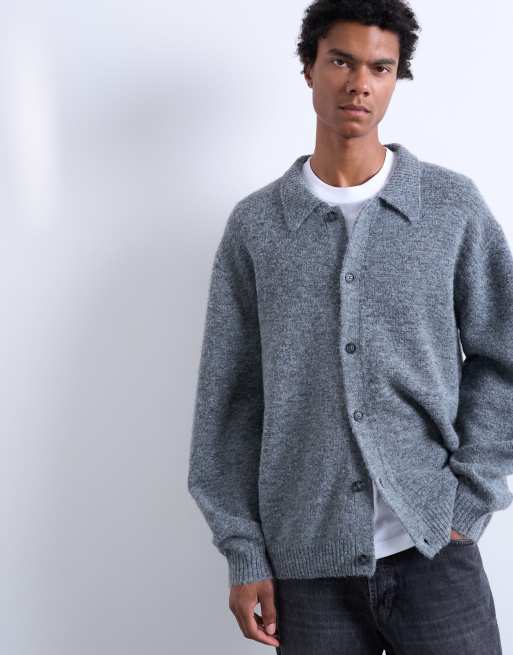 Topman – Grafitowy zapinany na guziki kardigan oversize, 3 z 5