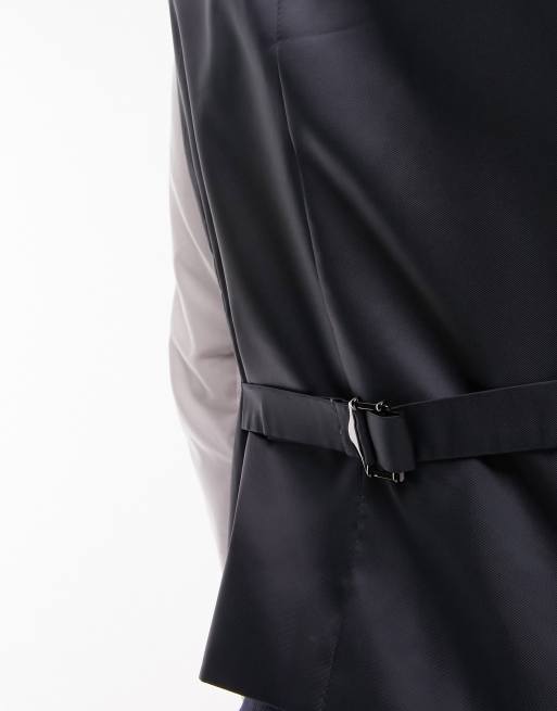 Topman – Granatowa fakturowana kamizelka garniturowa, 5 z 5
