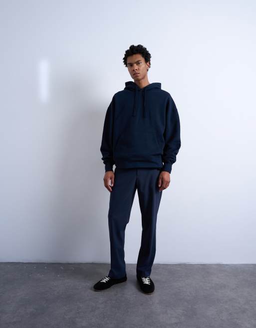 Topman – Granatowa gruba bluza z kapturem oversize, 2 z 5
