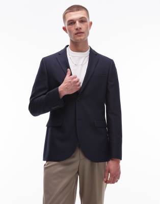 Topman – Granatowa marynarka garniturowa o obcisłym kroju - view 1