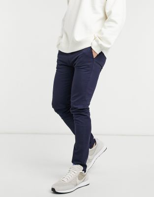 Topman – Granatowe chinosy o obcisłym kroju z mieszanki bawełny